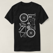 バイクパーツダウンヒルライダーマウンテンバイクMBサイクリング Tシャツ (デザイン正面)
