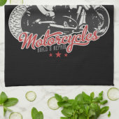 バイクビッグパーソナライズされたバートバイクバイクもしくは自転車に乗る人ガレージ キッチンタオル (折り畳み)