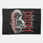 バイクビッグパーソナライズされたバートバイクバイクもしくは自転車に乗る人ガレージ キッチンタオル (横)