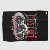 バイクビッグパーソナライズされたバートバイクバイクもしくは自転車に乗る人ガレージ ゴルフタオル (横)