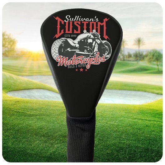 バイクビッグパーソナライズされたバートバイクバイクもしくは自転車に乗る人ガレージ ゴルフヘッドカバー