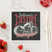 バイクビッグパーソナライズされたバートバイクバイクもしくは自転車に乗る人ガレージ スタンダードランチョンナプキン (インサイチュ)