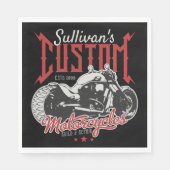 バイクビッグパーソナライズされたバートバイクバイクもしくは自転車に乗る人ガレージ スタンダードランチョンナプキン (正面)