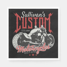 バイクビッグパーソナライズされたバートバイクバイクもしくは自転車に乗る人ガレージ スタンダードランチョンナプキン