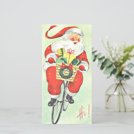 バイクビンテージクリスマスサンタクロース シーズンカード (スタンド正面)