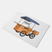 バイクフードカート漫画イラストレーション ドアマット (アングル)