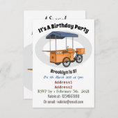 バイクフードカート漫画イラストレーション 招待状 (正面/裏面)