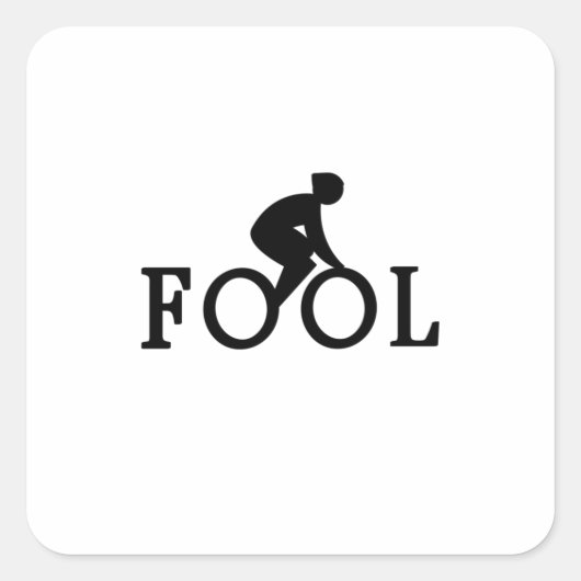 バイクフール – サイクリストのファンギフト スクエアシール (正面)