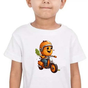 バイクボーイプリントモダンかわいい子ども ベビーTシャツ