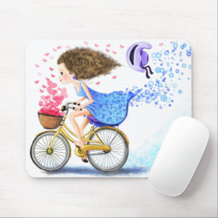 バイクマウスパッド付き女の子 マウスパッド