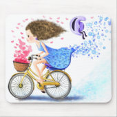 バイクマウスパッド付き女の子 マウスパッド (正面)