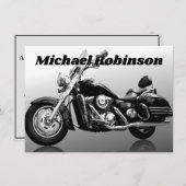 バイクモダンルお祝いのライフ 招待状 (正面/裏面)