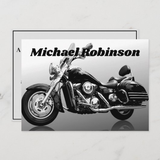 バイクモダンルお祝いのライフ 招待状 (正面/裏面)