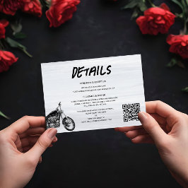 バイクモダンルモノグラムQRコー結婚ドの詳細 エンクロージャーカード