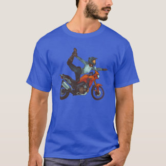 バイクヨギエ オートバイに乗る女性 Tシャツ