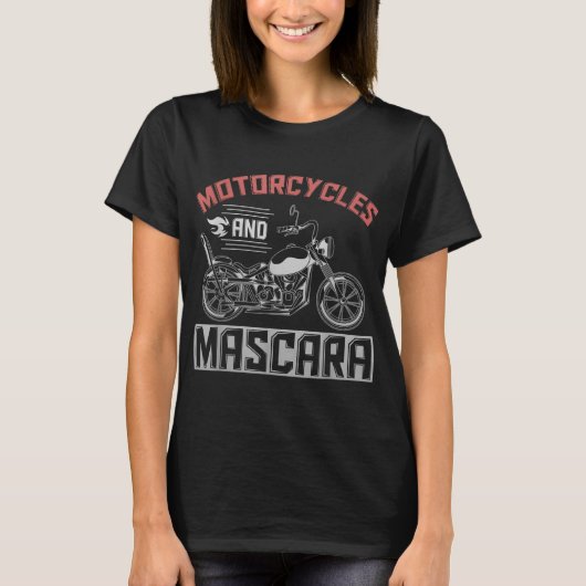 バイクライダーウィメンズバイクバイクもしくは自転車に乗る人マスカラサイクリングB Tシャツ (正面)