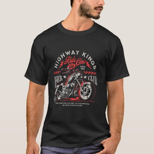 バイクライダーチョッパーデザイン Tシャツ (正面)