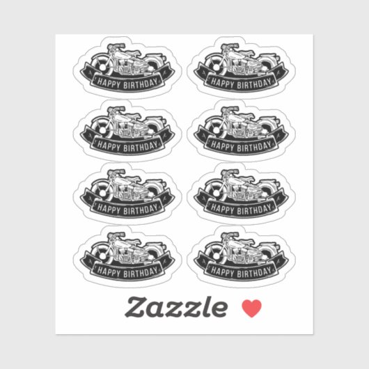 バイクライダー ハッピー バースデー パーティー スクラップブック シール (シート)