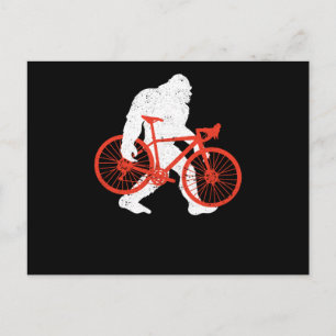 バイクライドおもしろいMTBサスカッチダウンヒルバイクもしくは自転車に乗る人 ポストカード