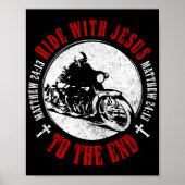 バイクリスチャンバイクもしくは自転車に乗る人信仰とイエス ポスター (正面)