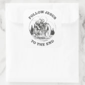 バイクリスチャン信仰：後を追イエスバイクもしくは自転車に乗る人 スクエアシール (バッグ)