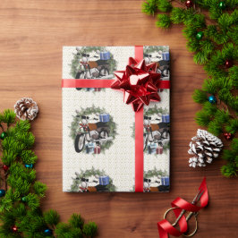 バイクリースクリスマスラッピング紙 ラッピングペーパー