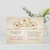 バイクルかわいい婚約パーティ招待状 招待状 (スタンド正面)