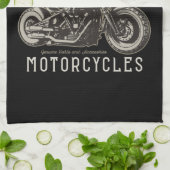 バイクレパーソナライズされたベルクルーザーバイクもしくは自転車に乗る人ガレージ キッチンタオル (折り畳み)