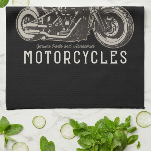 バイクレパーソナライズされたベルクルーザーバイクもしくは自転車に乗る人ガレージ キッチンタオル (折り畳み)