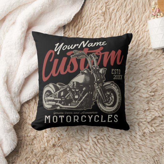 バイクレパーソナライズされたベルクルーザーバイクもしくは自転車に乗る人ガレージ クッション (ブランケット)