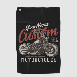 バイクレパーソナライズされたベルクルーザーバイクもしくは自転車に乗る人ガレージ ゴルフタオル