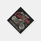 バイクレパーソナライズされたベルクルーザーバイクもしくは自転車に乗る人ガレージ スタンダードカクテルナプキン (角)