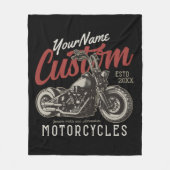 バイクレパーソナライズされたベルクルーザーバイクもしくは自転車に乗る人ガレージ フリースブランケット (正面)