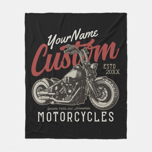 バイクレパーソナライズされたベルクルーザーバイクもしくは自転車に乗る人ガレージ フリースブランケット (正面)