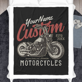 バイクレパーソナライズされたベルクルーザーバイクもしくは自転車に乗る人ガレージ フリースブランケット