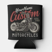 バイクレパーソナライズされたベルクルーザーバイクもしくは自転車に乗る人ガレージ 缶クーラー (裏面)