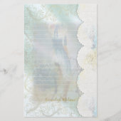 バイクレースに乗った女性ブルーのドレフェイクスが並んだ 便箋 (正面)