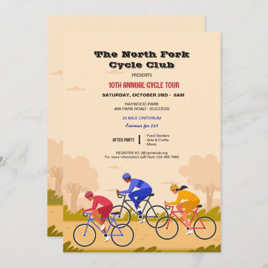 バイクレース 招待状 (正面/裏面)