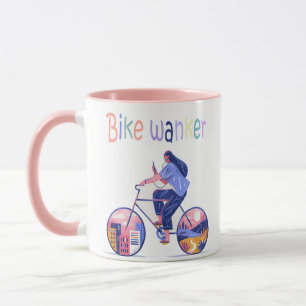 バイクワンカー,バイクワンカー,ロードバイクもしくは自転車に乗る人 マグカップ