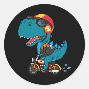 バイクールクに乗る恐竜 ラウンドシール