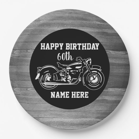 バイクールク誕生日名Age Men's ペーパープレート (正面)