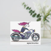 バイク上のバダス・ユニコーン – ナルハルテス・アインホーン ポストカード (スタンド正面)
