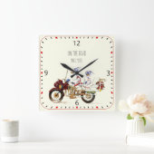バイク乗りの人 スクエア壁時計 (ホーム)