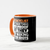 バイク乗りの私は物事を作ろうとするおもしろい諺 マグカップ (正面左)