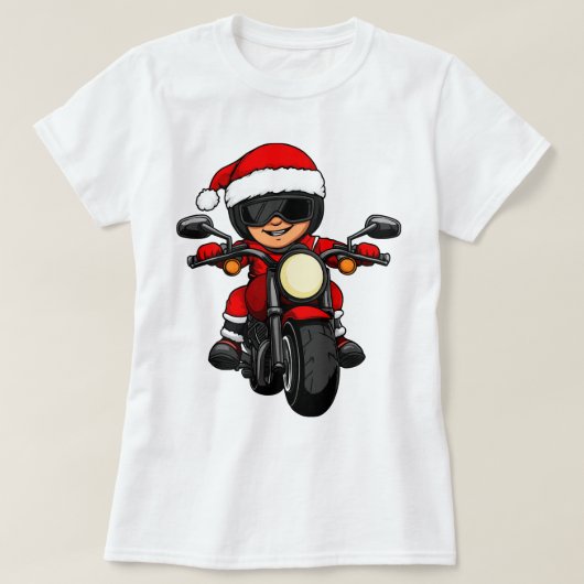 バイク乗りクリスマス Tシャツ (デザイン正面)