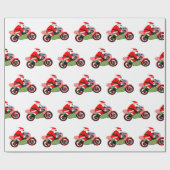 バイク乗りサンタのクリスマス包装紙 ラッピングペーパー (フラット)