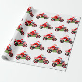 バイク乗りサンタのクリスマス包装紙 ラッピングペーパー (アンロールド)