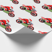 バイク乗りサンタのクリスマス包装紙 ラッピングペーパー (角)