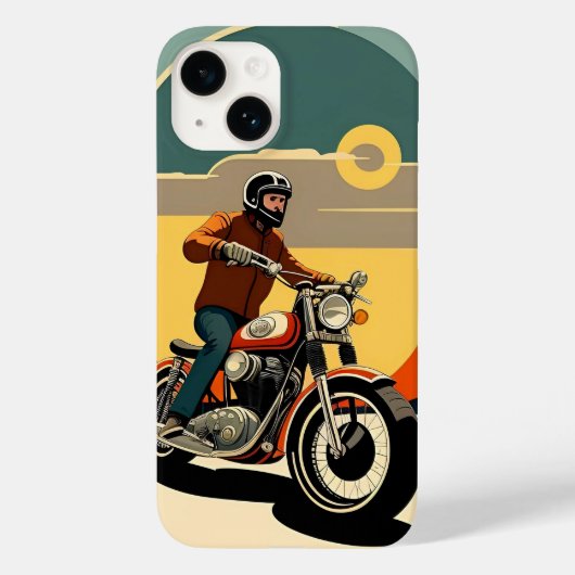バイク乗りレトロスタイル 🌅 Case-Mate iPhoneケース (裏面)