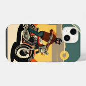 バイク乗りレトロスタイル 🌅 iPhoneケース (裏面横)